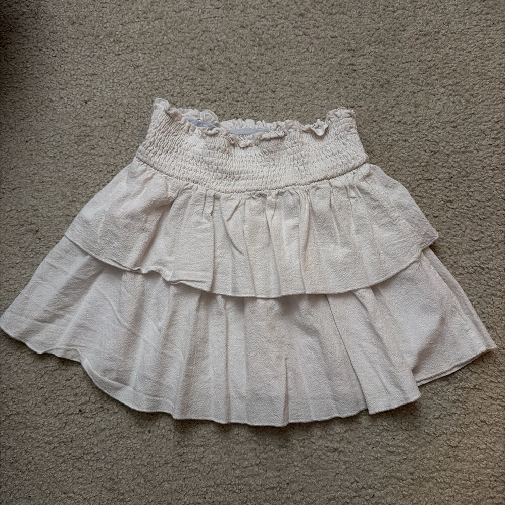 SHEIN Cream Tiered Mini Skirt